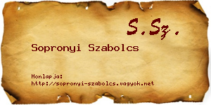 Sopronyi Szabolcs névjegykártya